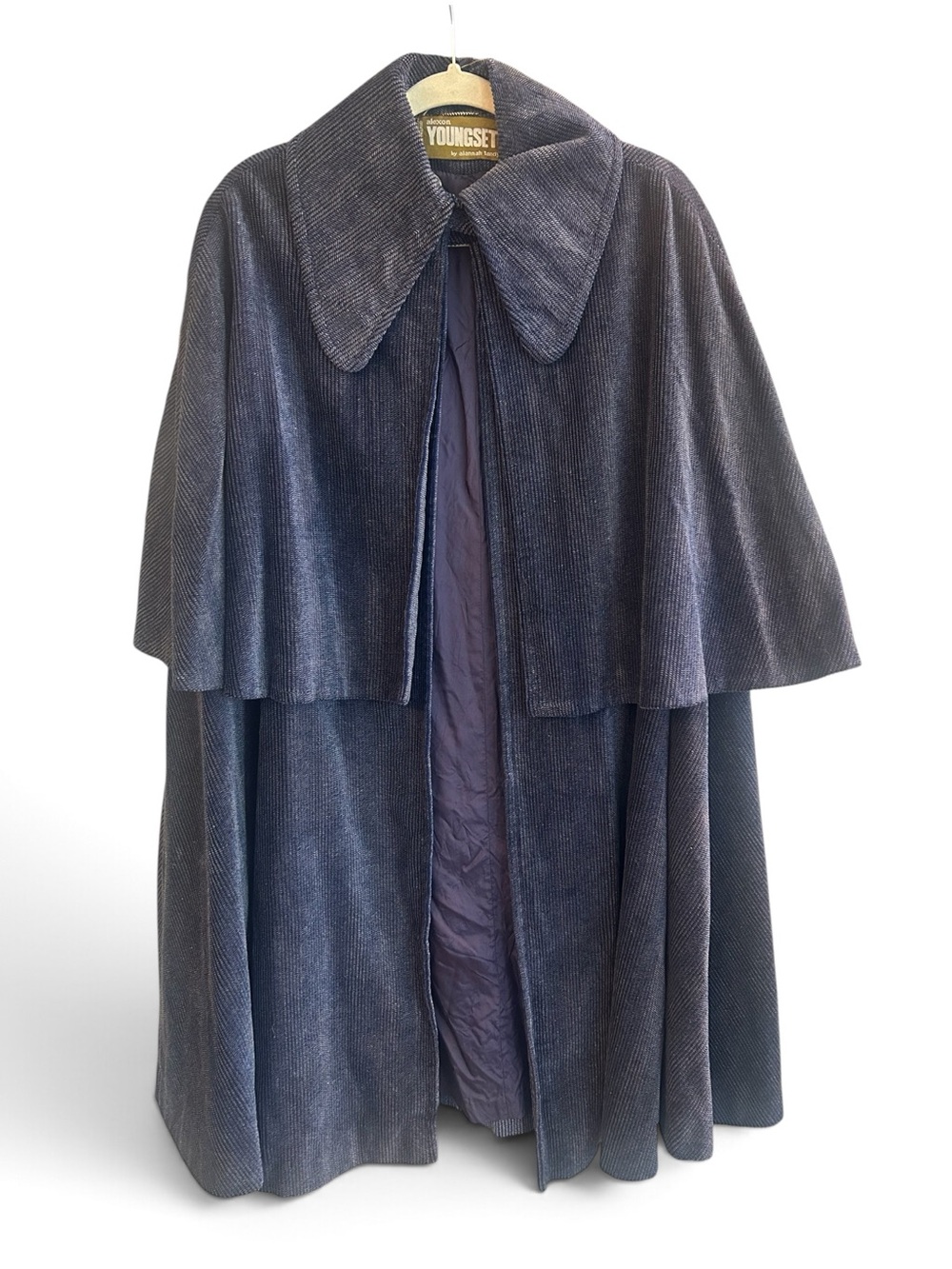 Alexon Youngest by Alannah Tandy Vintage 70s Navy Corduroy Cape Collar Trench